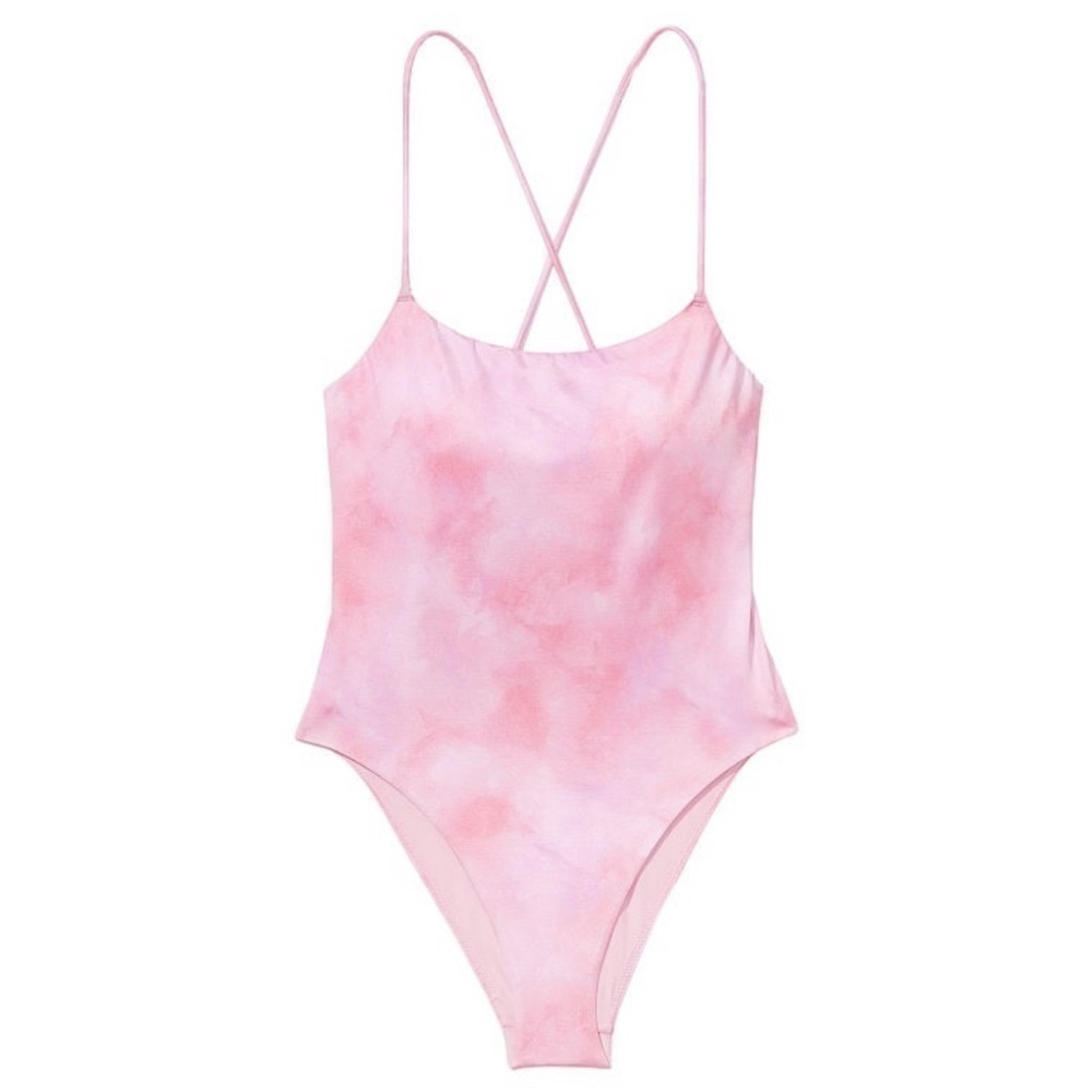 VS Swim Essential Scoop One-Piece Swimsuit tie dye pink size XL